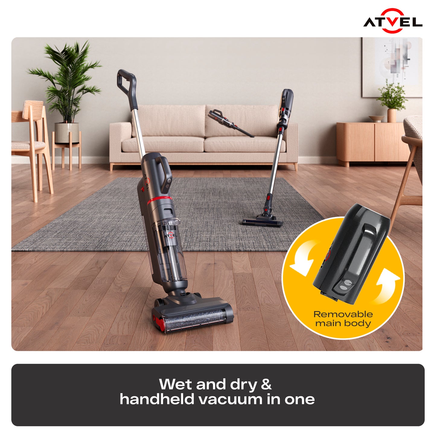 ATVEL F35 TotalClean 5-in-1 Cordless Handheld & Stick Wet Dry Vacuum